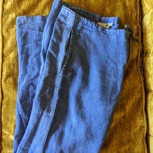 Blue linen pants